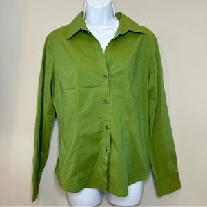 New York & Company Green Button Down Shirt